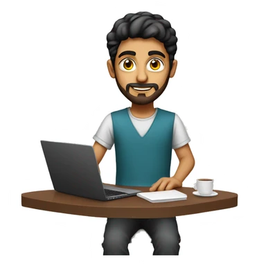 Graphic Designer arab boy with laptop sticker