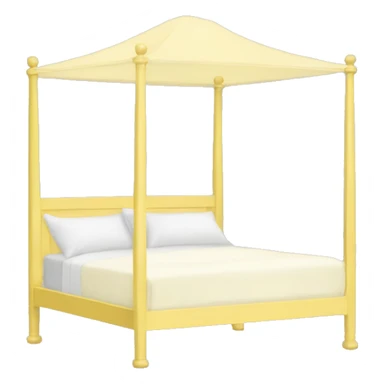 pastel yellow canopy bed sticker