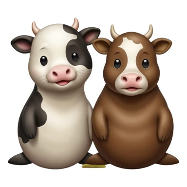 seal and a cow  sticker