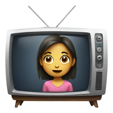 girl watching tv sticker