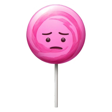 a glossy spherical monochromatic pink lollipop sticker