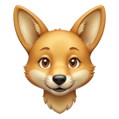 cinematic-cute-dingo-portrait-emoji,-head-tilted-playfully-and-inquisitively,-featuring-a-glossy-sandy-fur-with-naturally-perky-ears-and-round,-sparkling-amber-eyes-filled-with-curious-mischief,-simplified-yet-irresistibly-adorable-features sticker
