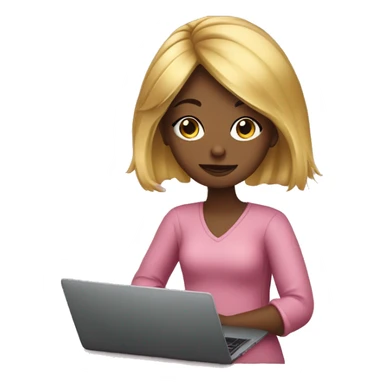 Style girl cutlery hair work on laptop sticker