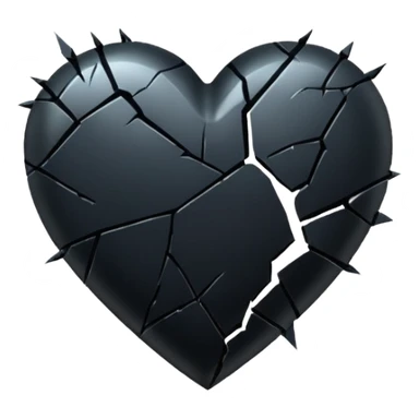 black heart with a shattered effect sticker