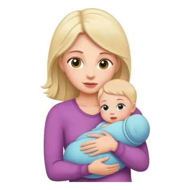 Mom holding baby girl  sticker