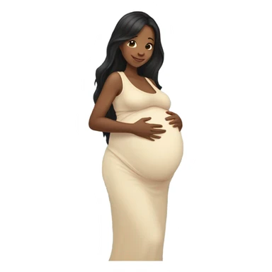 Black hair pregnant woman sticker