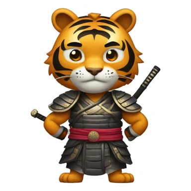 Tiger samurai with his arms crossed sticker