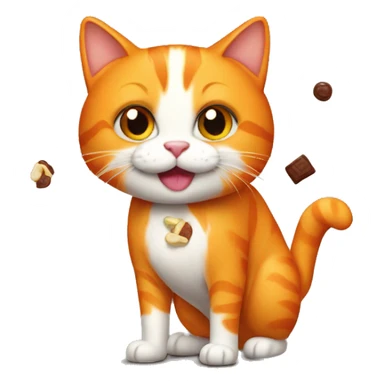 Orange cat with treat sticker