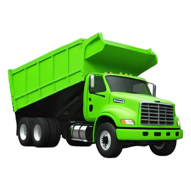 Medium duty dump trailer neon green sticker