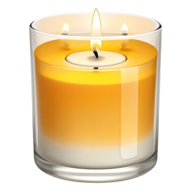 Scented candle, in translucent holder  minimalist style, high detail, still life, 4k sticker