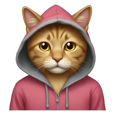 A cat wearing a hoodie  sticker