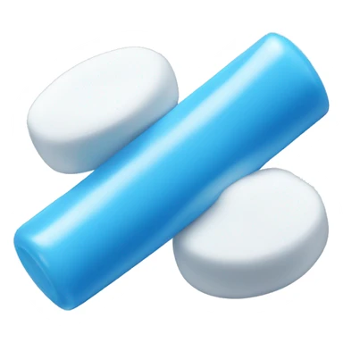 white and blue chewing gum sticker