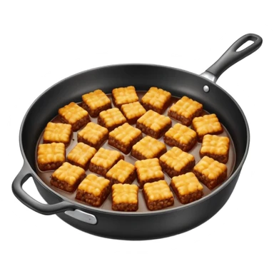 fried minced meat dish object icon, cooked minced meat in a pan, slightly crispy texture, glossy oil shine, 3D cartoon, mobile game icon style, centered, clean background, soft shadow, no text, no watermark
  sticker
