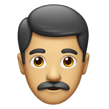face with central mustache sticker