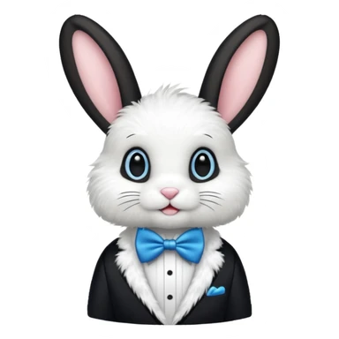 tuxedo bunny with blue bowtie sticker