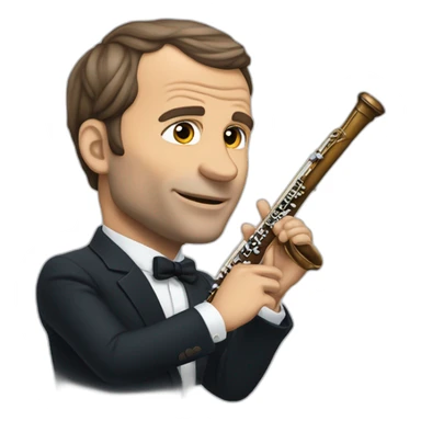 Macron qui joue de la flûte sticker