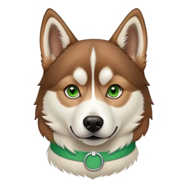 Brown Siberian husky with a band and green eyes  sticker