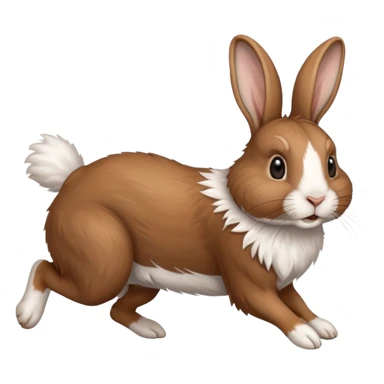 High resolution of a running farm rabbit sticker