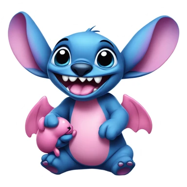 Blue and pink Stich kiss from lilo and stich sticker