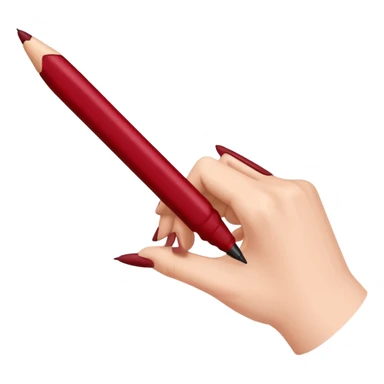 the hand writes with a dark red pen sticker