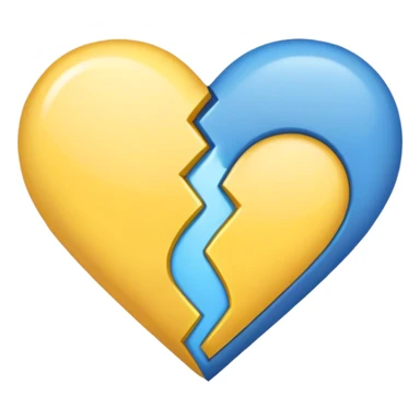heart half yellow half blue sticker