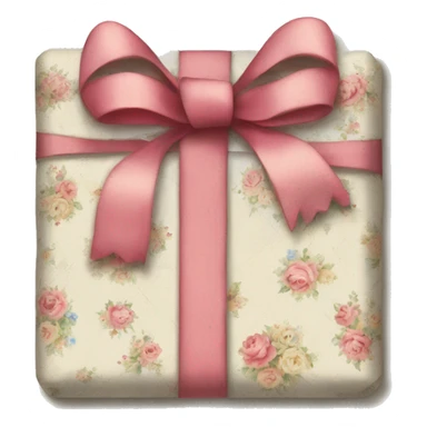 shabby chic/cottage style floral patchwork present with a bow sticker
