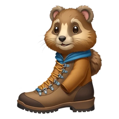 marmotte avec souliers de marche sticker