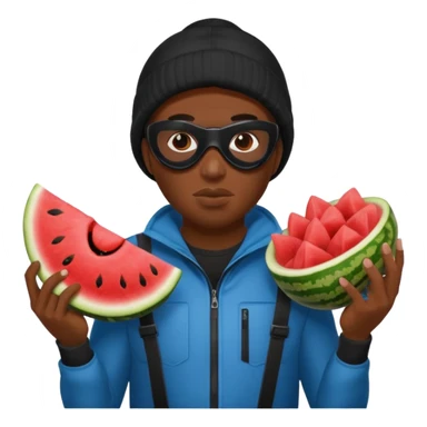 black guy, thug, ski mask, stealing, fried chicken and watermelon sticker