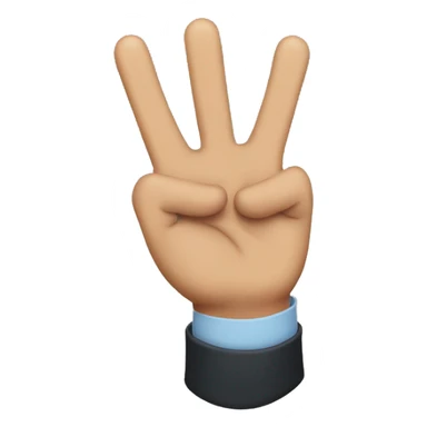 Peace sign with thumb extended with thumb sticking out to the left sticker