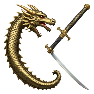 A dragon handle of a samurai sword sticker