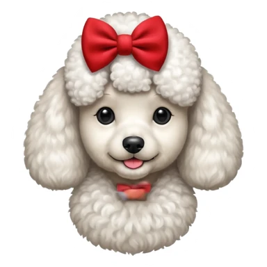 Poodle with red bow tie, portrait sticker