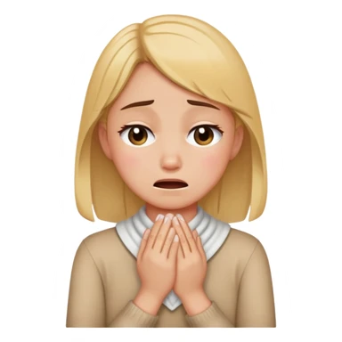 a girl crossing her hands around her neck crying sticker