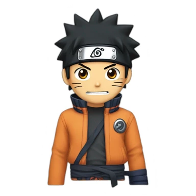 Naruto qui frappe luffy sticker