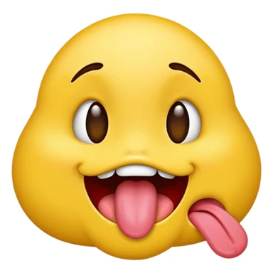 A normal yellow emoji sticking its tounge out seductively sticker