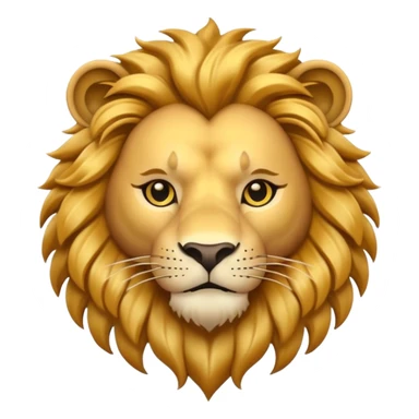 A 3D cartoon lion head tattoo design with flowing mane, bold lines, symbolizing courage and power, Memoji-style. sticker