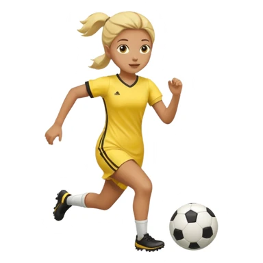 kids play soocer in yellow dress sticker