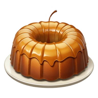 Caramel Bundt cake with sliced apples  sticker