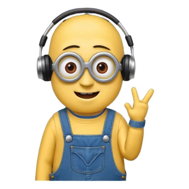 minion listening to music emoji sticker