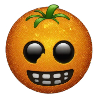 Crâne à paillettes noires et oranges sticker