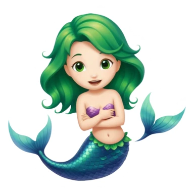 A cute mermaid emoji, drooling and looking naughty and mischievous.  sticker