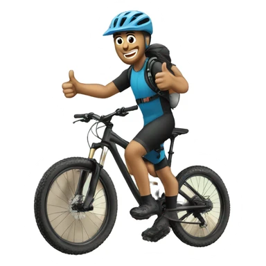 mountain biker with thumb up sticker
