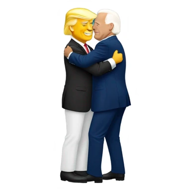 Trump and Biden hugging sticker