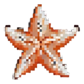 pixel art starfish in bright colors sticker