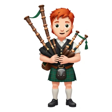 Red head guy playing bagpipes sticker