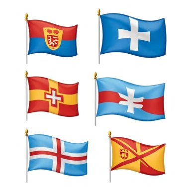 Generate a galician flag, a basque flag, a catalan flag, a breton flag, a corsican flag, a occitan flag, a samis flag and a Québec flag sticker