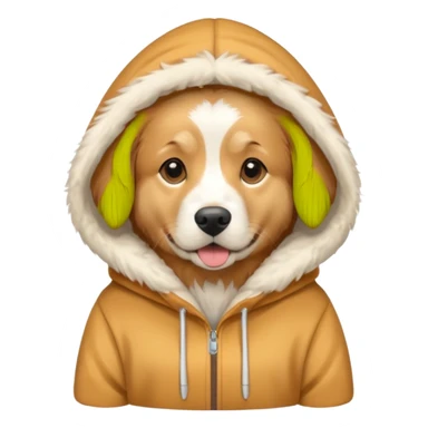 Dog wearing a hoodie sticker