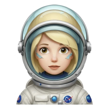astronaut woman with cracked glass helmet  sticker