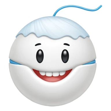 Ball of white dental floss sticker