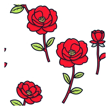 Elegant camellia japonica (tsubaki) bloom with perfect geometric arrangement of deep red petals and serrated green leaves sticker