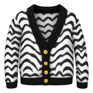 black and white swirl pattern cardigan sticker